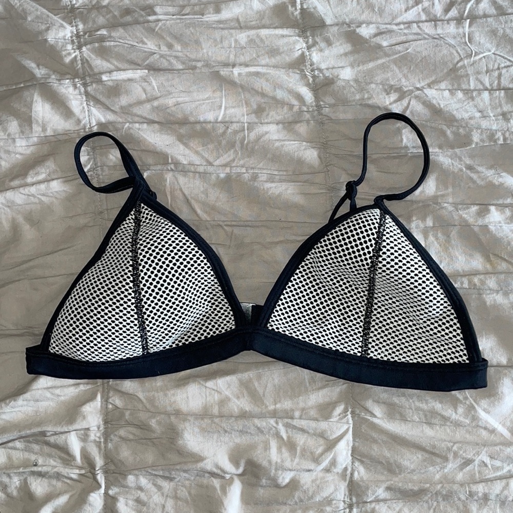 Triangl black and white mesh bathing suit top